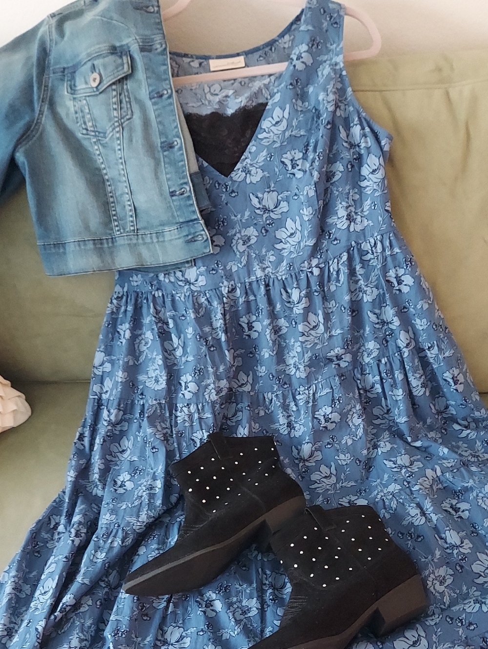 Universal Thread Blue Floral Maxi Dress - Picture 8 of 10